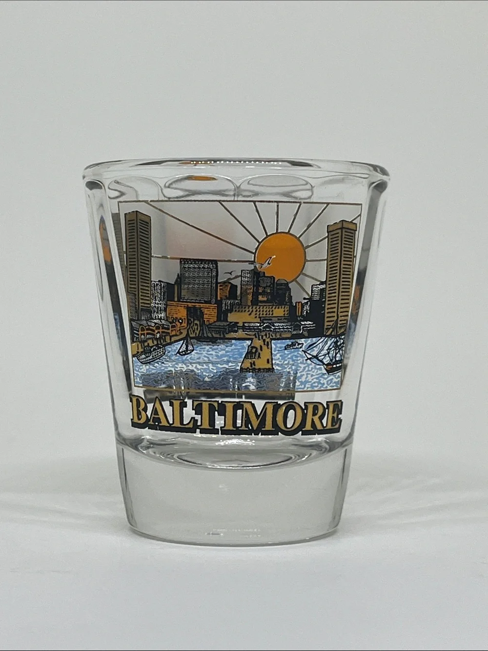Baltimore Souvenir Shot Glass with Cityscape